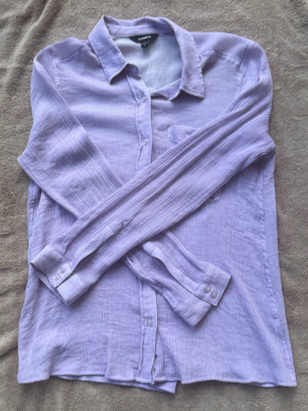 Express - Light Purple women's Button-Up Shirt super lightweight.